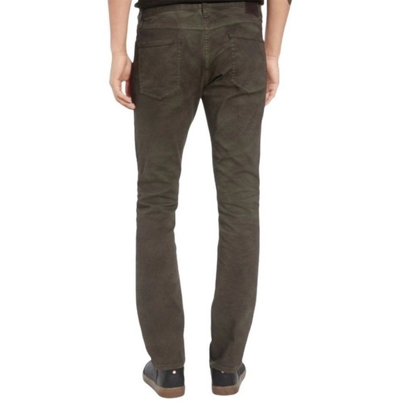 John Varvatos Sz 30 Men's Washed Army Green Soil Bowery Slim Straight Jeans - Picture 2 of 7